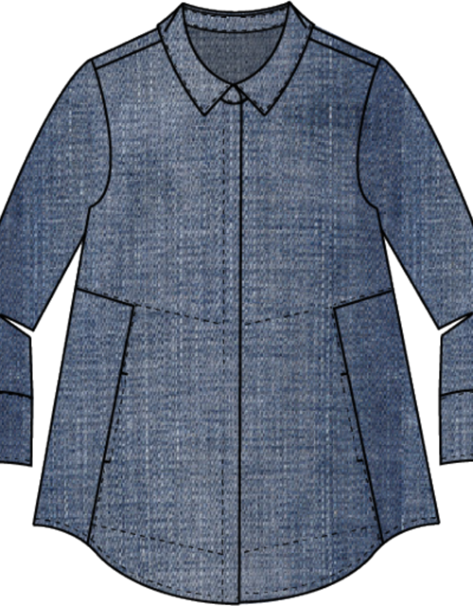 Habitat Clothes to Live In PERFECT TRAVEL DENIM HIDDEN PLACKET SHIRT F25H