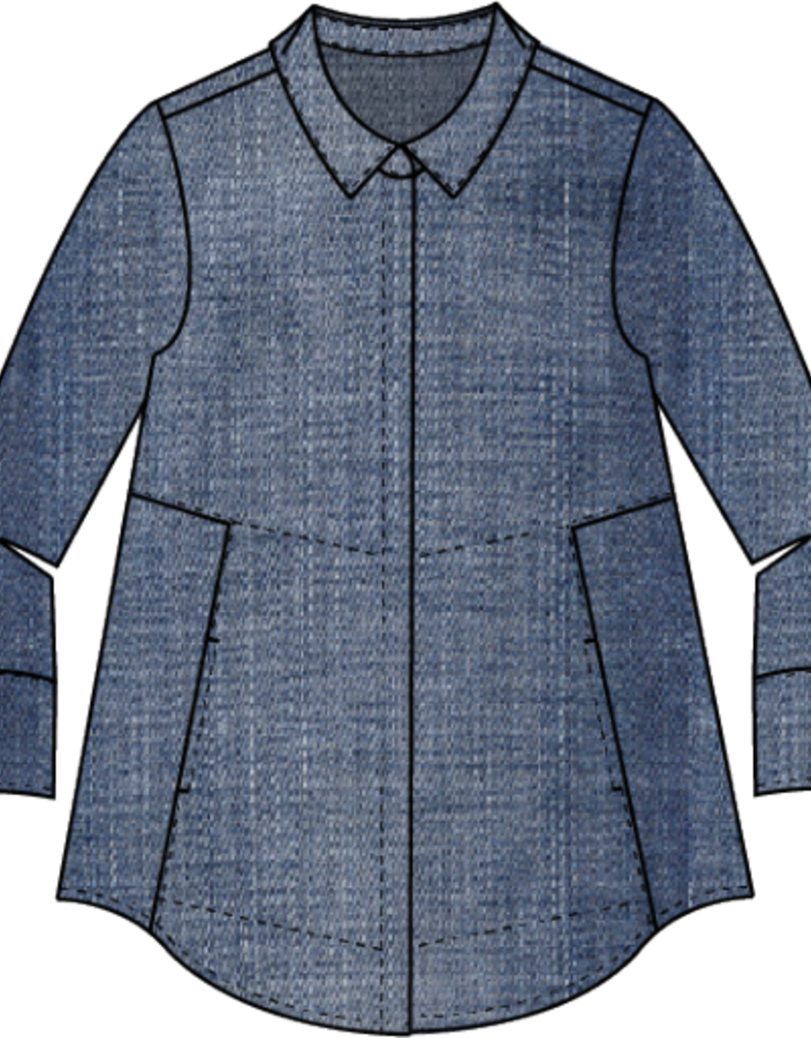 Habitat Clothes to Live In PERFECT TRAVEL DENIM HIDDEN PLACKET SHIRT F25H