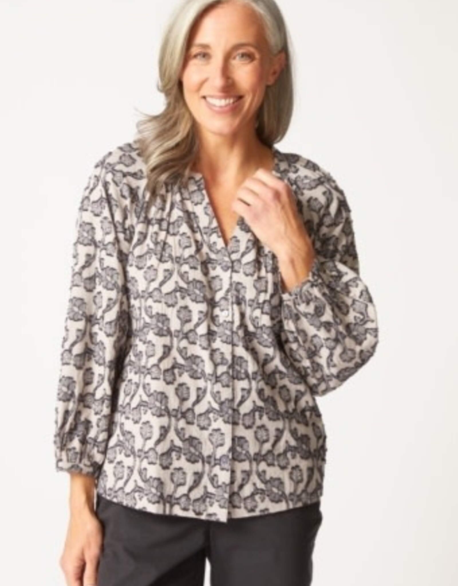 Habitat Clothes to Live In FLORAL JACQUARD ROMANCE SHIRT F25H