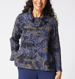 Habitat Clothes to Live In EXPRESS FLORAL FOLIAGE COWL TOP F25H
