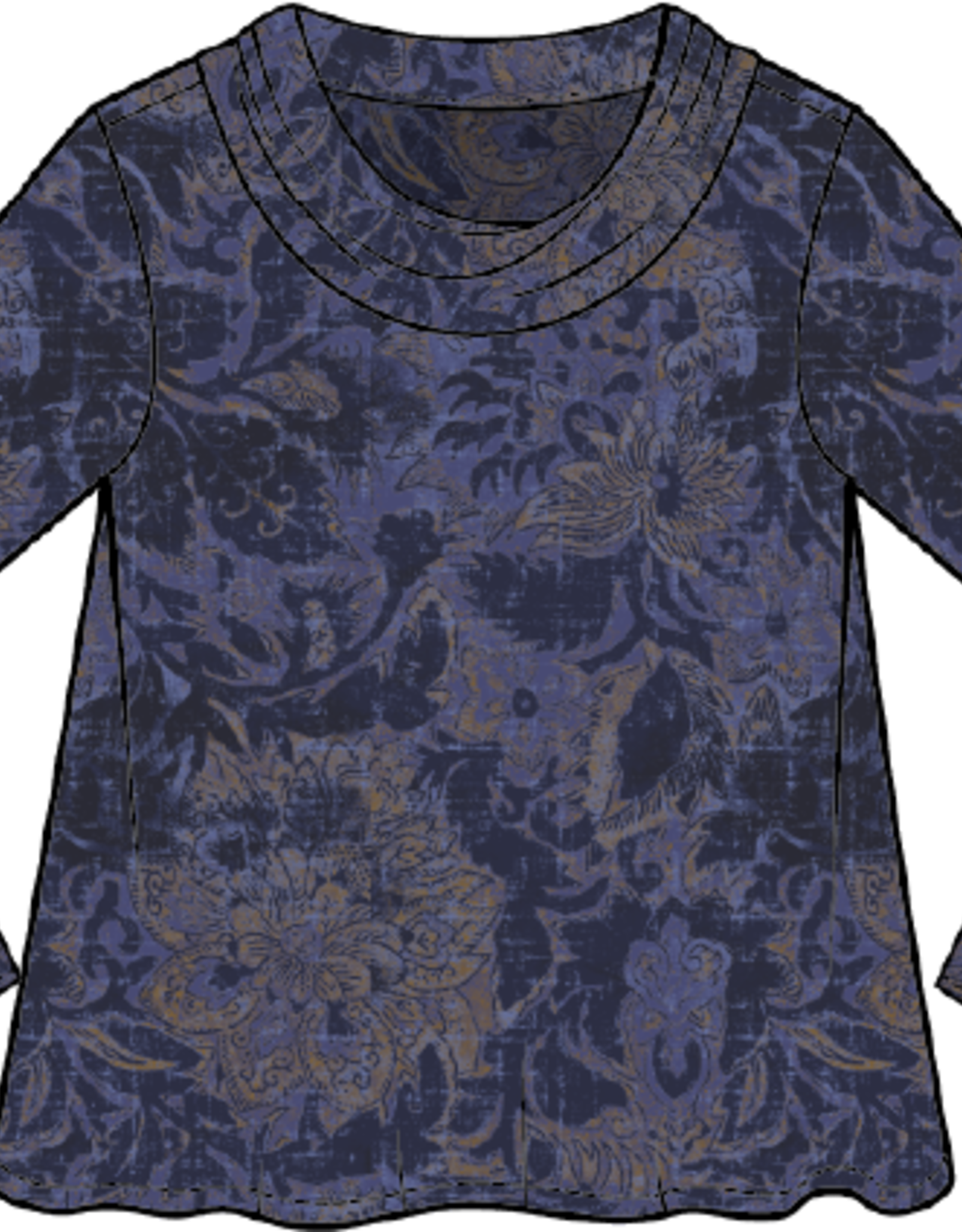 Habitat Clothes to Live In EXPRESS FLORAL FOLIAGE COWL TOP F25H