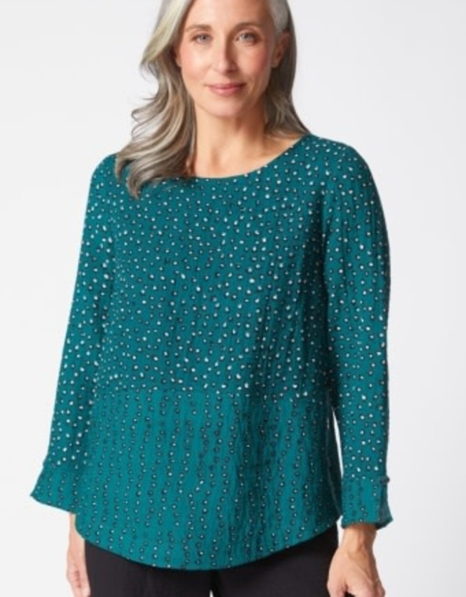 Habitat Clothes to Live In EXPRESS DOT MIX SIDE BUTTON TUNIC F25H