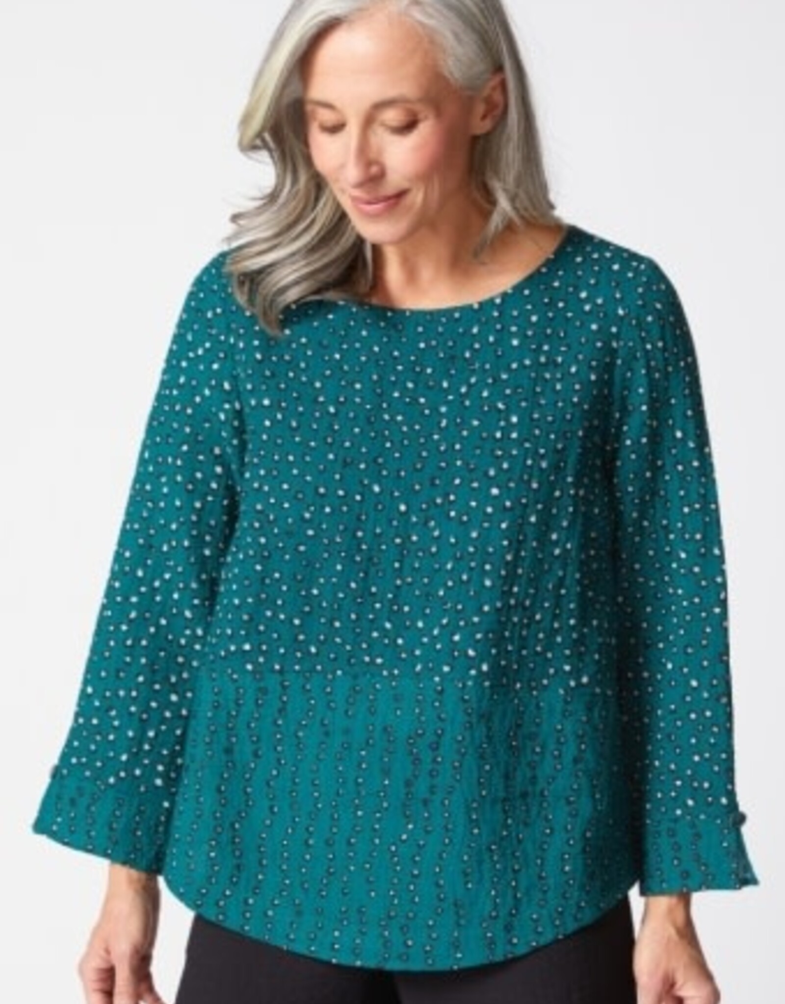 Habitat Clothes to Live In EXPRESS DOT MIX SIDE BUTTON TUNIC F25H