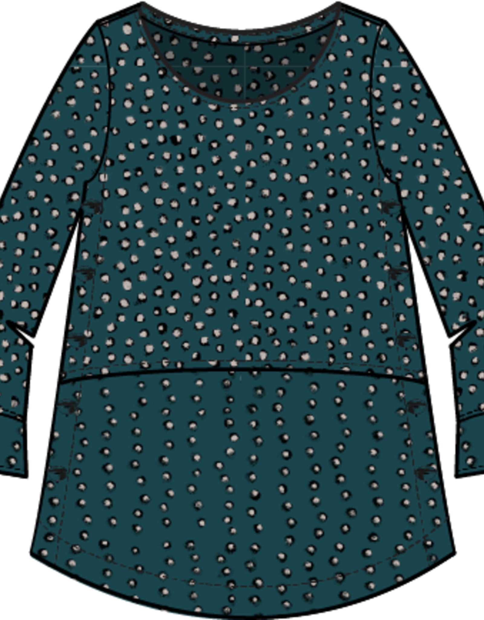 Habitat Clothes to Live In EXPRESS DOT MIX SIDE BUTTON TUNIC F25H