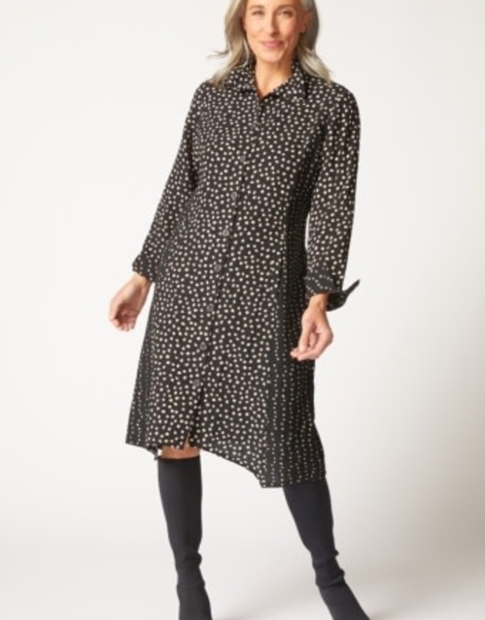 Habitat Clothes to Live In EXPRESS DOT MIX ARTIST DRESS/DUSTER F25H