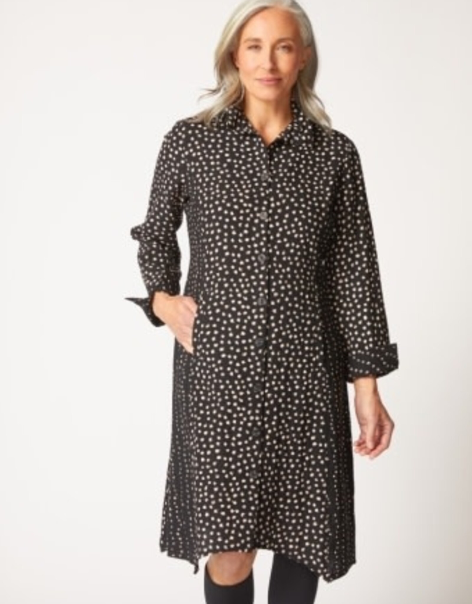 Habitat Clothes to Live In EXPRESS DOT MIX ARTIST DRESS/DUSTER F25H