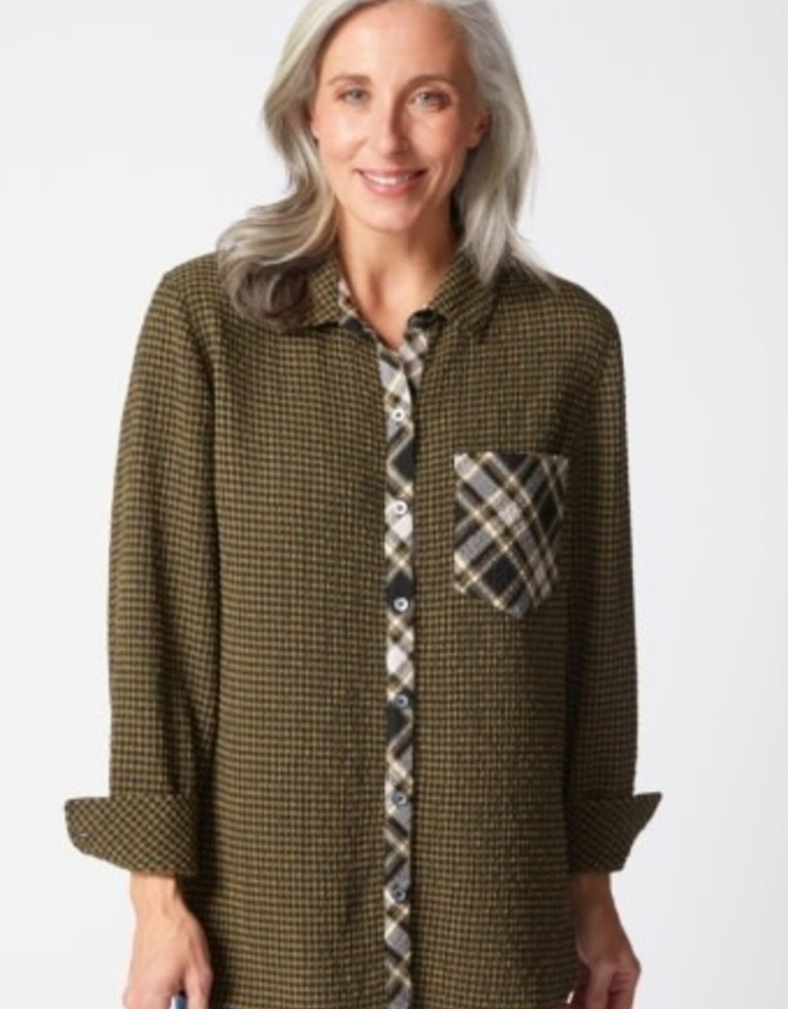 Habitat Clothes to Live In GIRL GONE PLAID BOYFRIEND POCKET SHIRT F25H