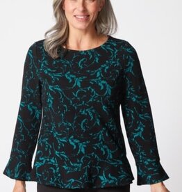 Habitat Clothes to Live In JACQUARD SCROLL PEPLUM PULLOVER F25H