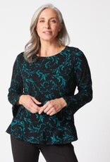 Habitat Clothes to Live In JACQUARD SCROLL PEPLUM PULLOVER F25H