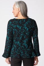 Habitat Clothes to Live In JACQUARD SCROLL PEPLUM PULLOVER F25H