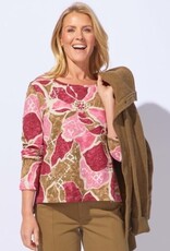 Habitat Clothes to Live In FLORAL COTTON SLUB STEPPED HEM BOXY TEE F25E