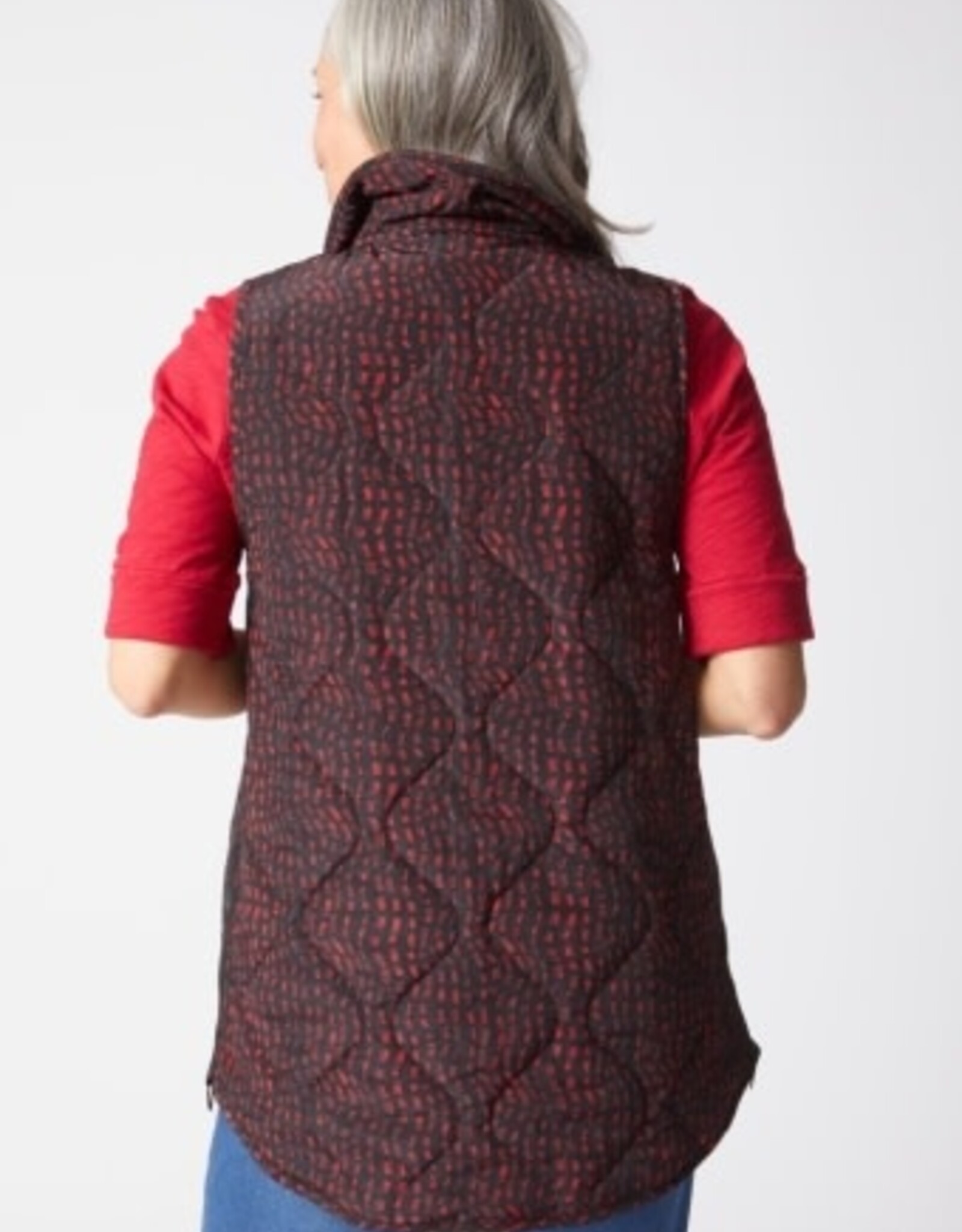 Habitat Clothes to Live In REVERSIBLE PRINTED QUILT PUFFER VEST F25H