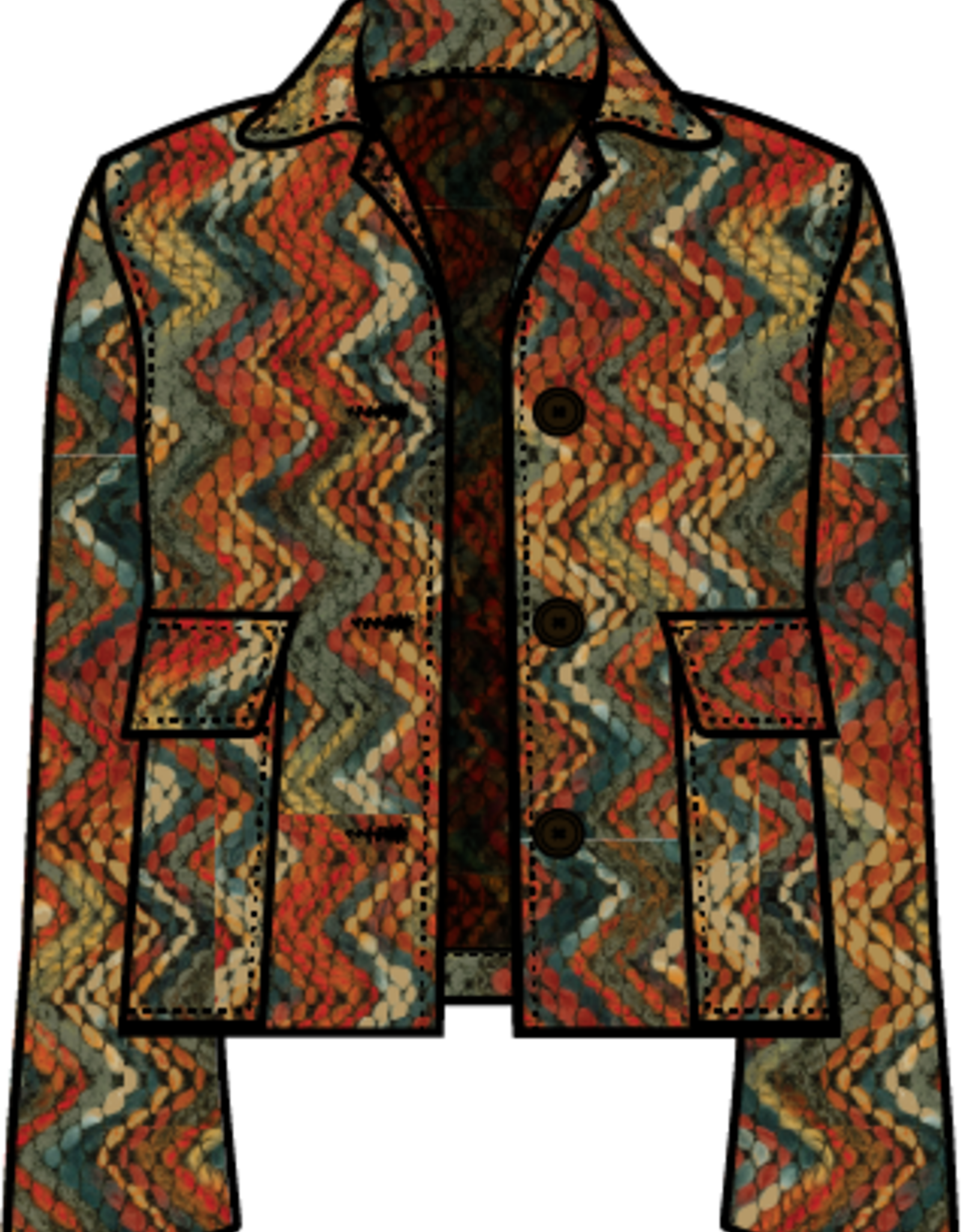 Habitat Clothes to Live In TAPESTRY RAINBOW CARGO JACKET F25H