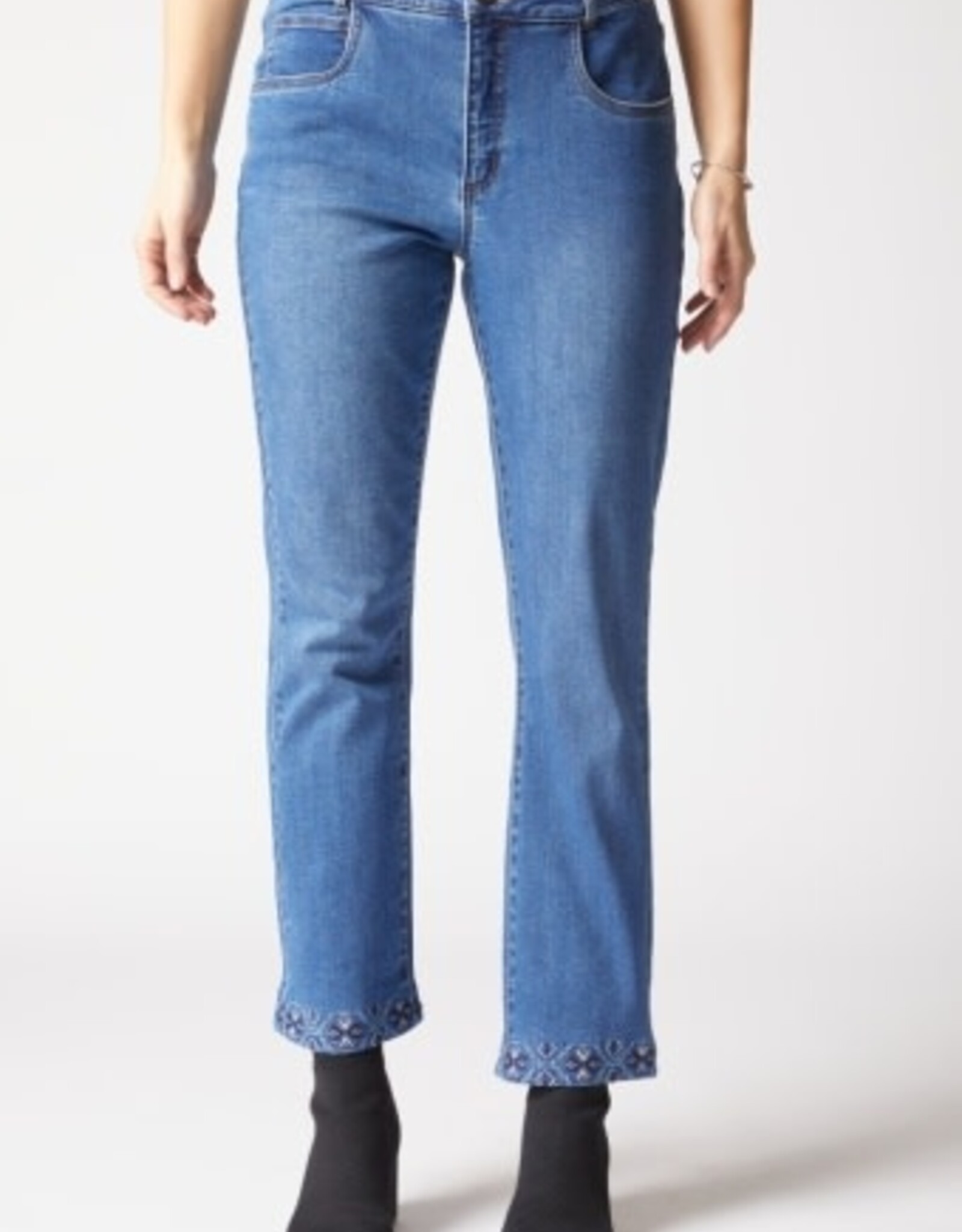 Habitat Clothes to Live In STRETCH DENIM SLIM ANKLE EMBOIDERED JEAN F25H