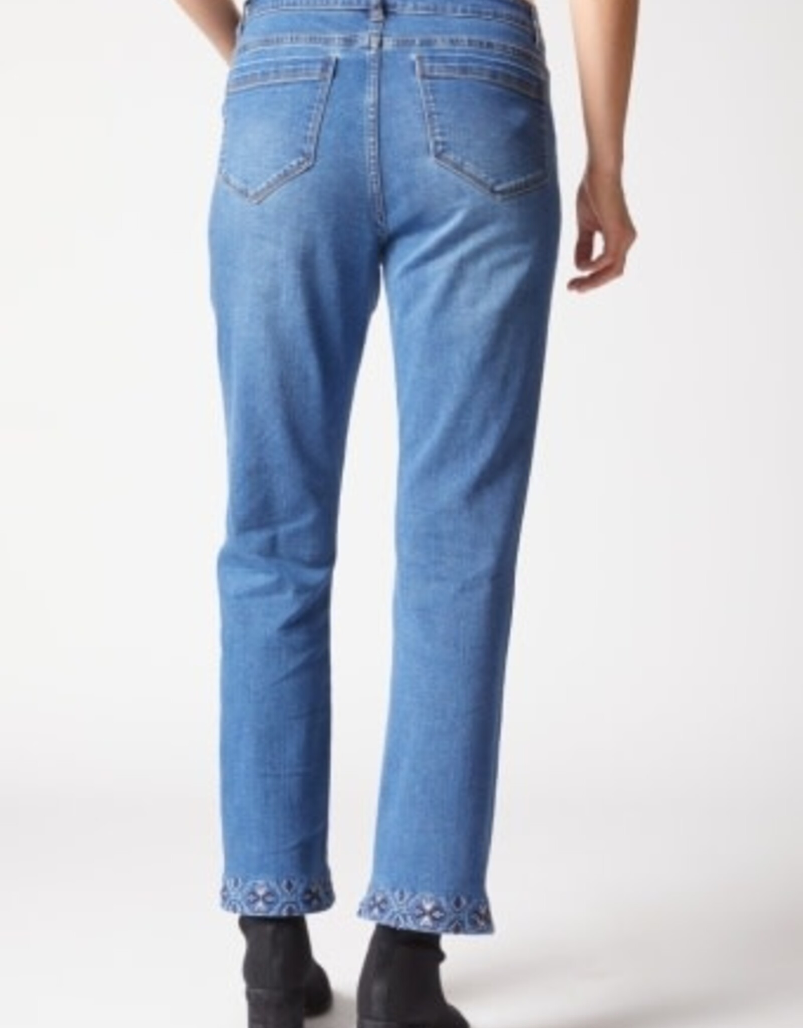 Habitat Clothes to Live In STRETCH DENIM SLIM ANKLE EMBOIDERED JEAN F25H