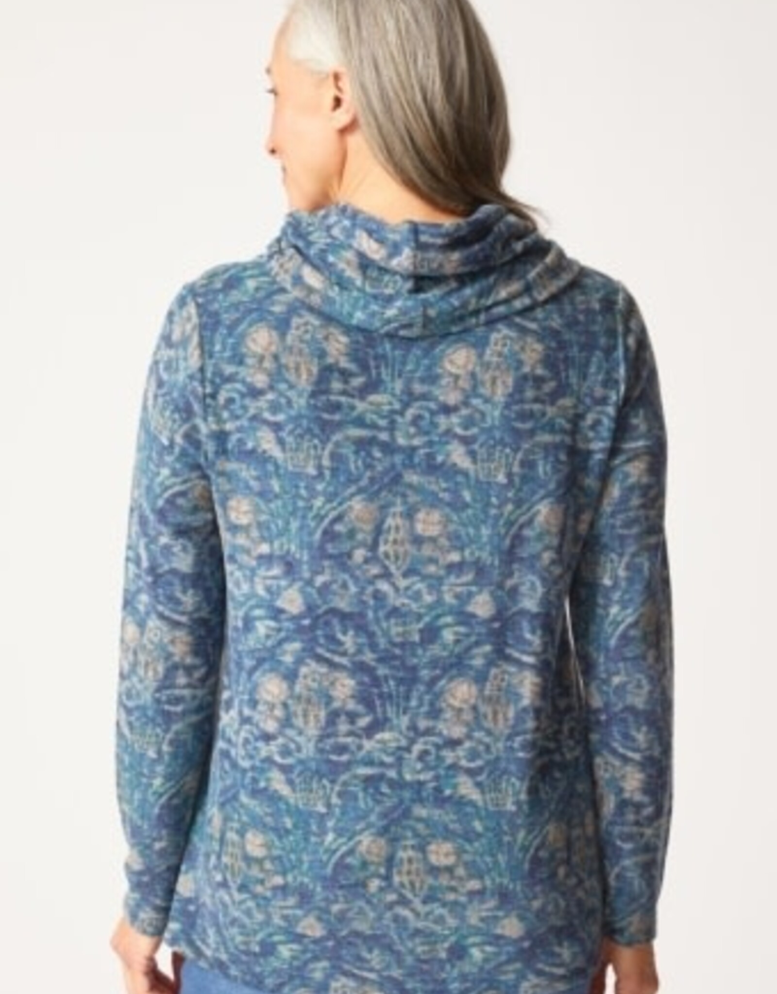 Habitat Clothes to Live In SUPER SOFT FLEECE PRNT COZY COWL TOP F25H