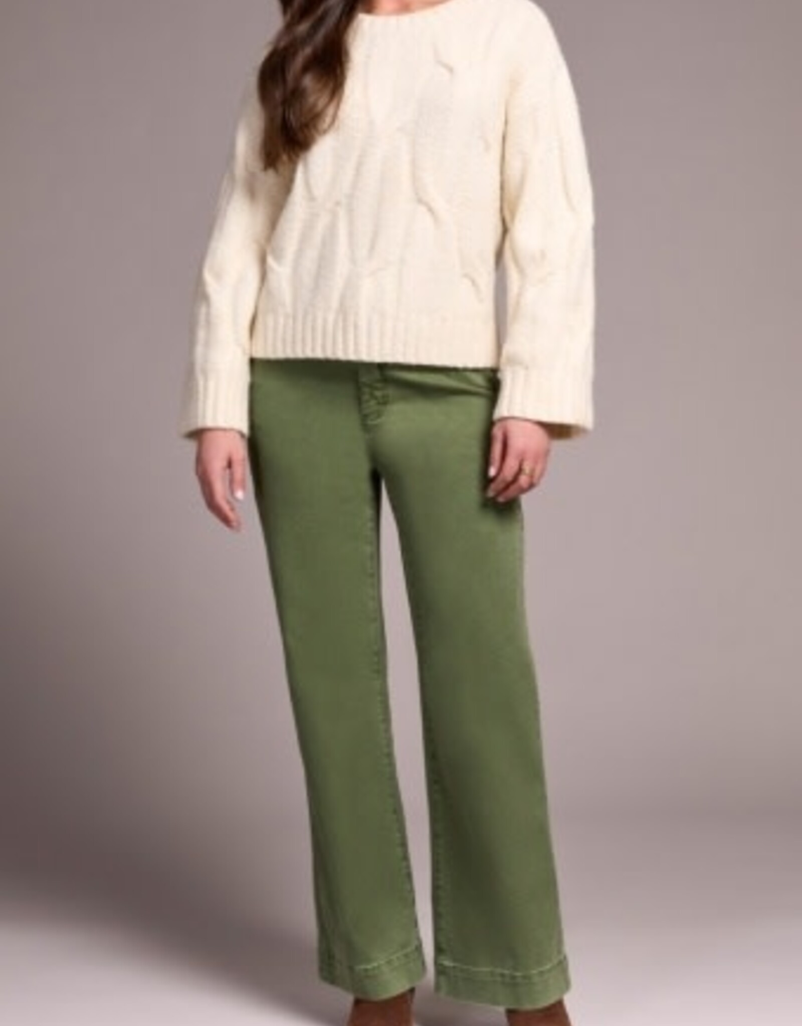 Tribal CREW NK LOOSE FIT CABLE SWTR-H CREAM