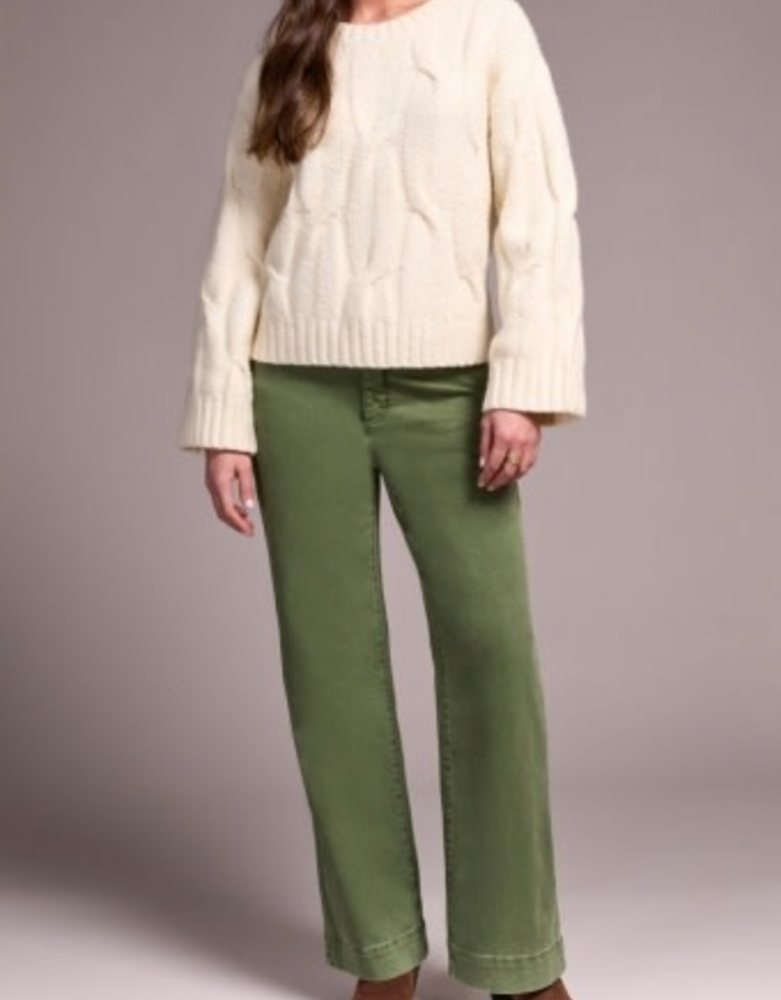 Tribal CREW NK LOOSE FIT CABLE SWTR-H CREAM