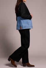 Tribal MIX MEDIA PIN STRIPE & DENIM BLAZER-BLACKOUT