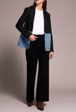 Tribal MIX MEDIA PIN STRIPE & DENIM BLAZER-BLACKOUT
