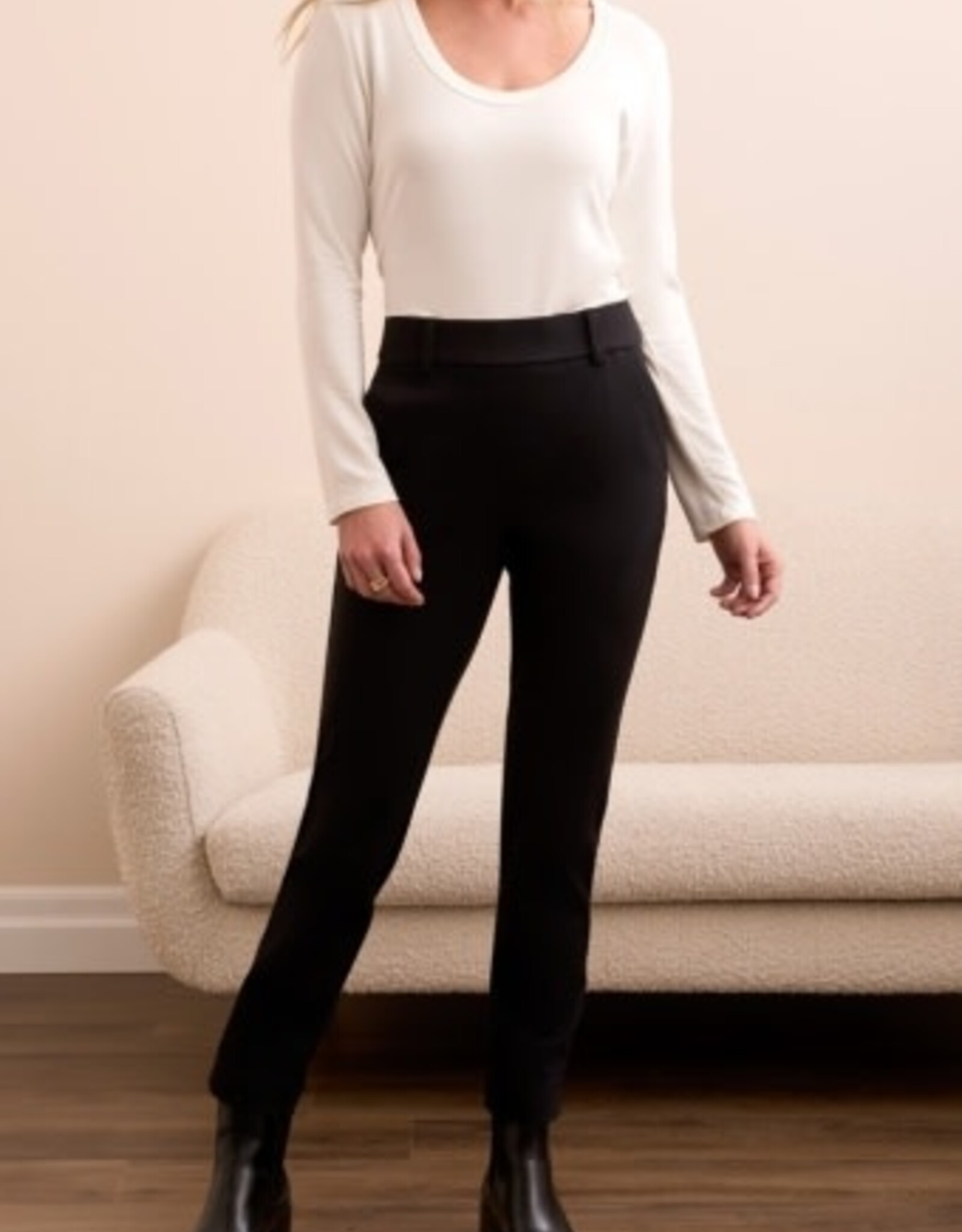 Tribal PULL ON ANKLE PANT W/ POCKETS-BLACK