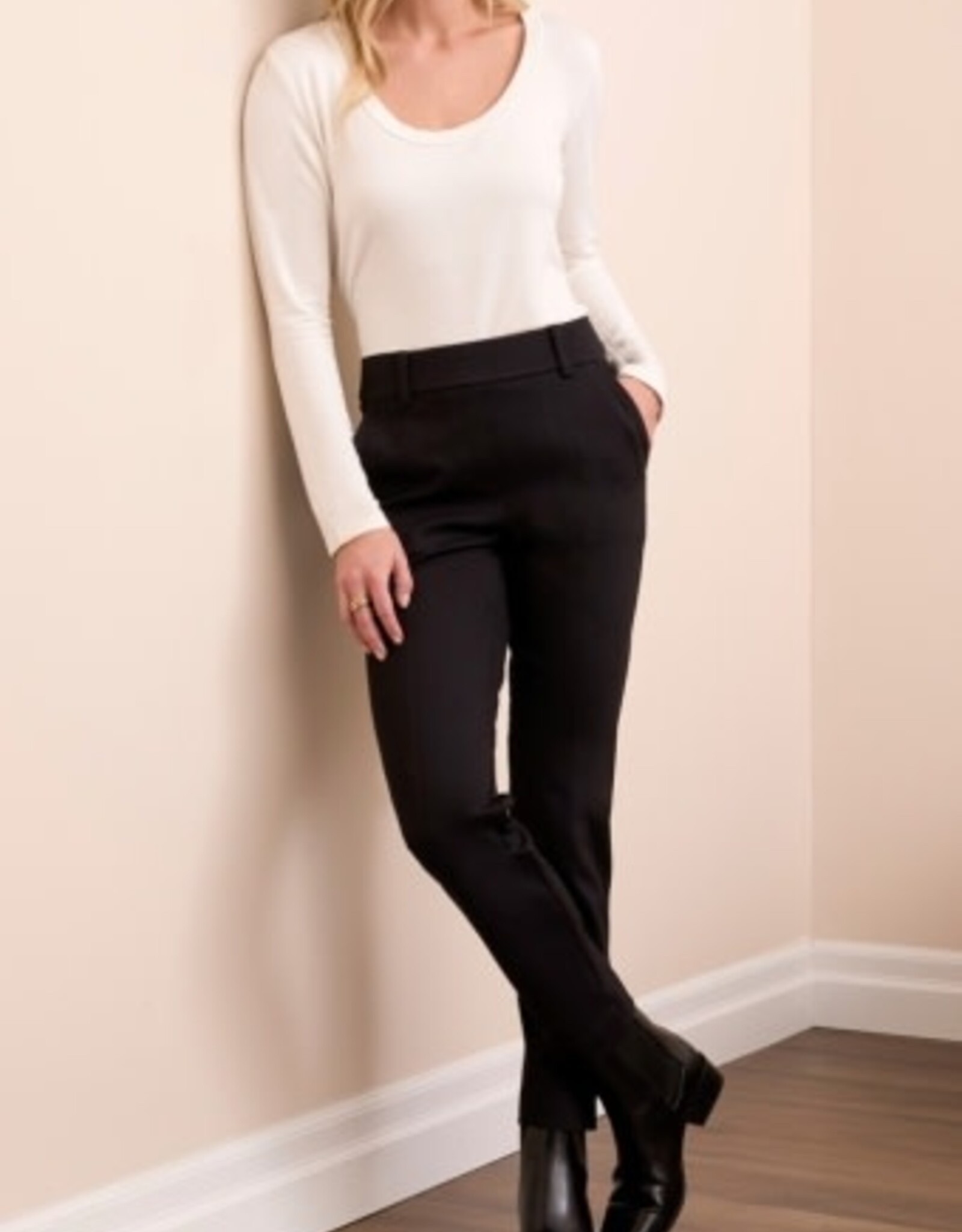 Tribal PULL ON ANKLE PANT W/ POCKETS-BLACK