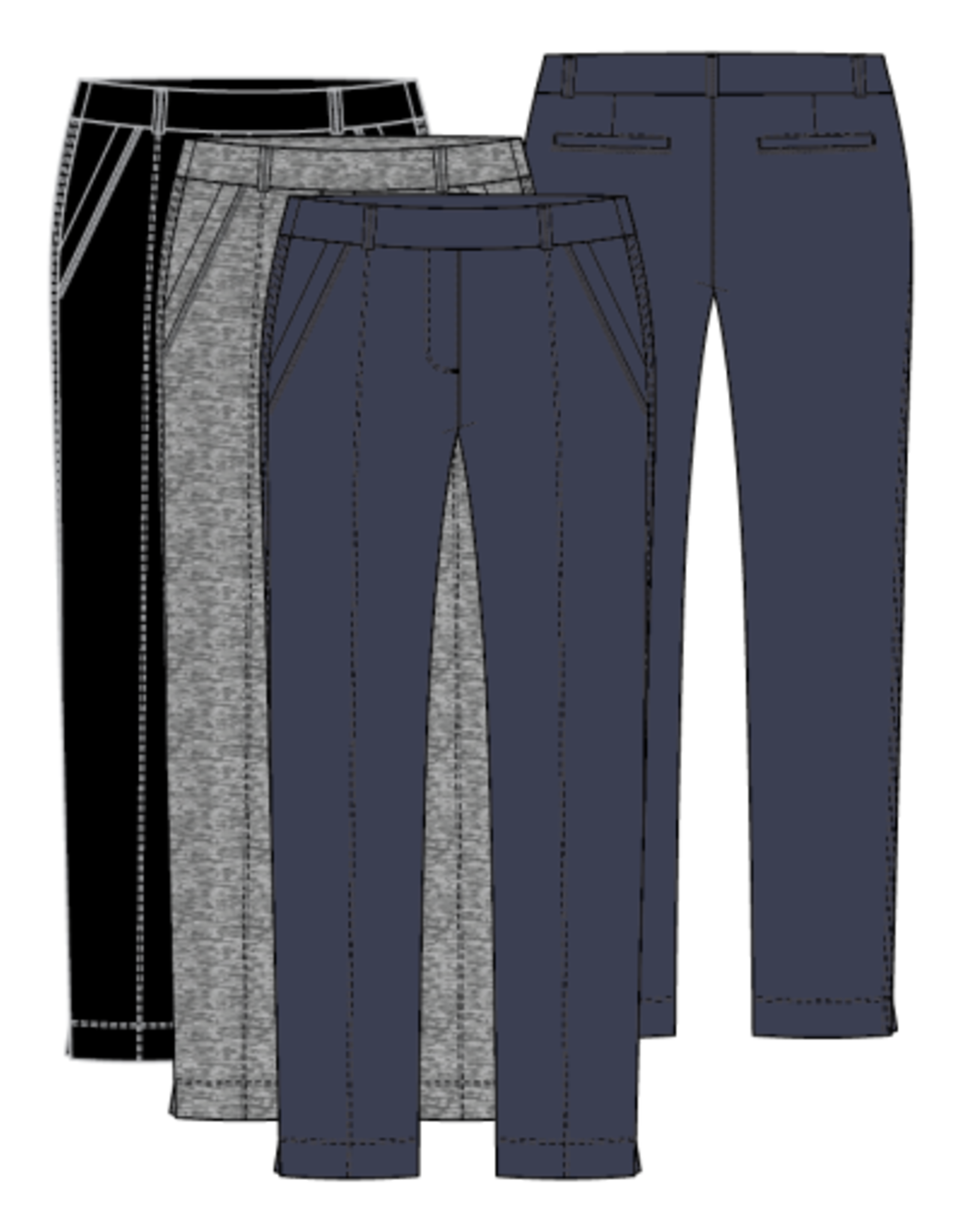 Tribal PULL ON ANKLE PANT W/ POCKETS-BLACK