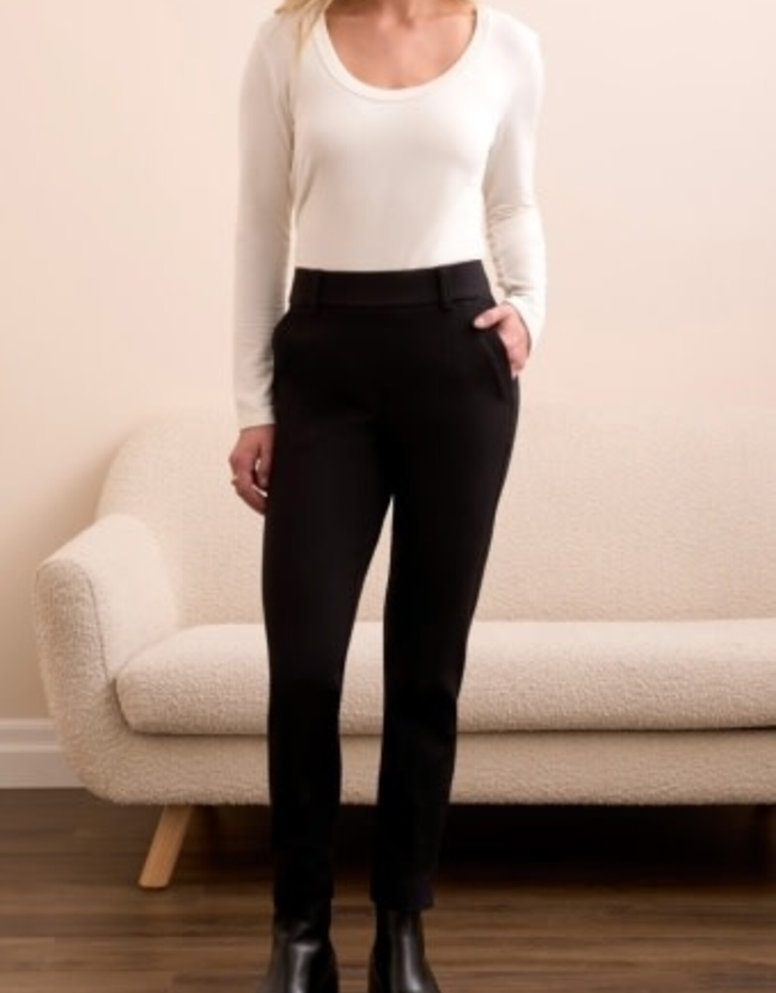 Tribal PULL ON ANKLE PANT W/ POCKETS-BLACK