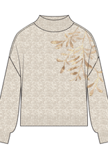 Tribal L/S MOCK NK SWEATER W/SEQUINS-H LATTE