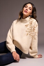 Tribal L/S MOCK NK SWEATER W/SEQUINS-H LATTE