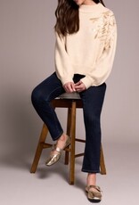 Tribal L/S MOCK NK SWEATER W/SEQUINS-H LATTE