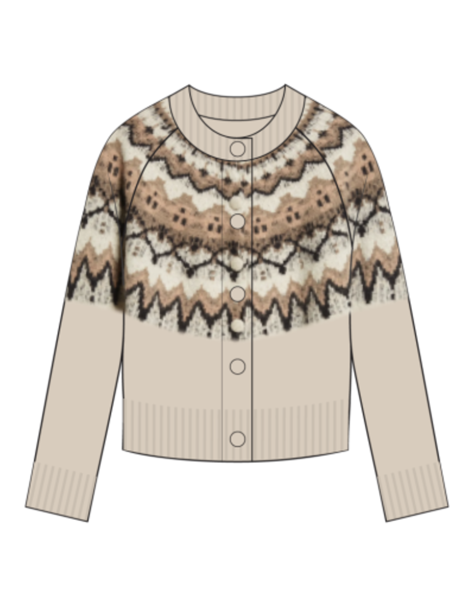 Tribal L/S BUTTON FRT SWT CARDIGAN-MOONSTONE