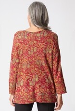 Habitat Clothes to Live In SUPER SOFT FLEECE PRNT RIB TRIM BOXY CREW F25H