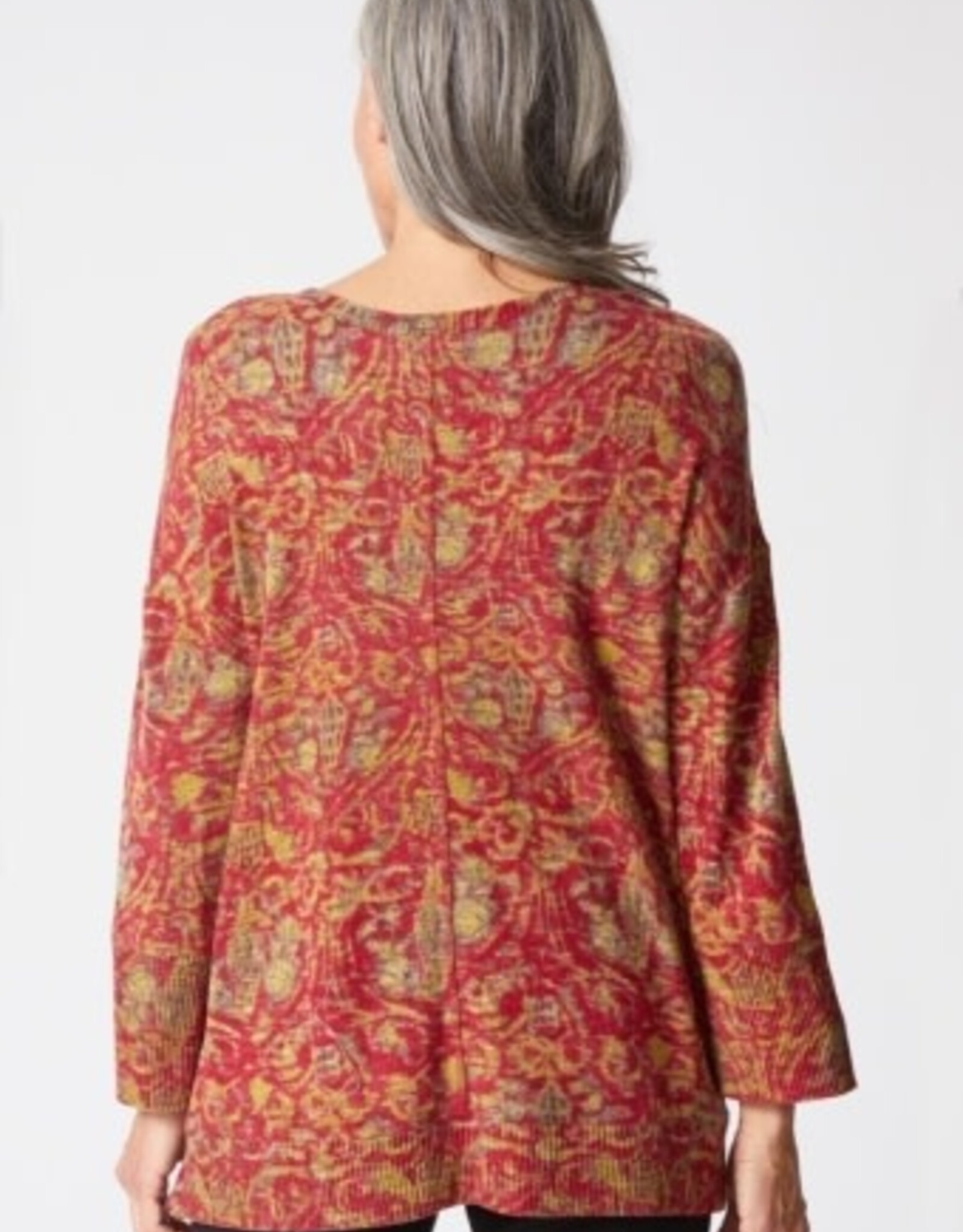 Habitat Clothes to Live In SUPER SOFT FLEECE PRNT RIB TRIM BOXY CREW F25H