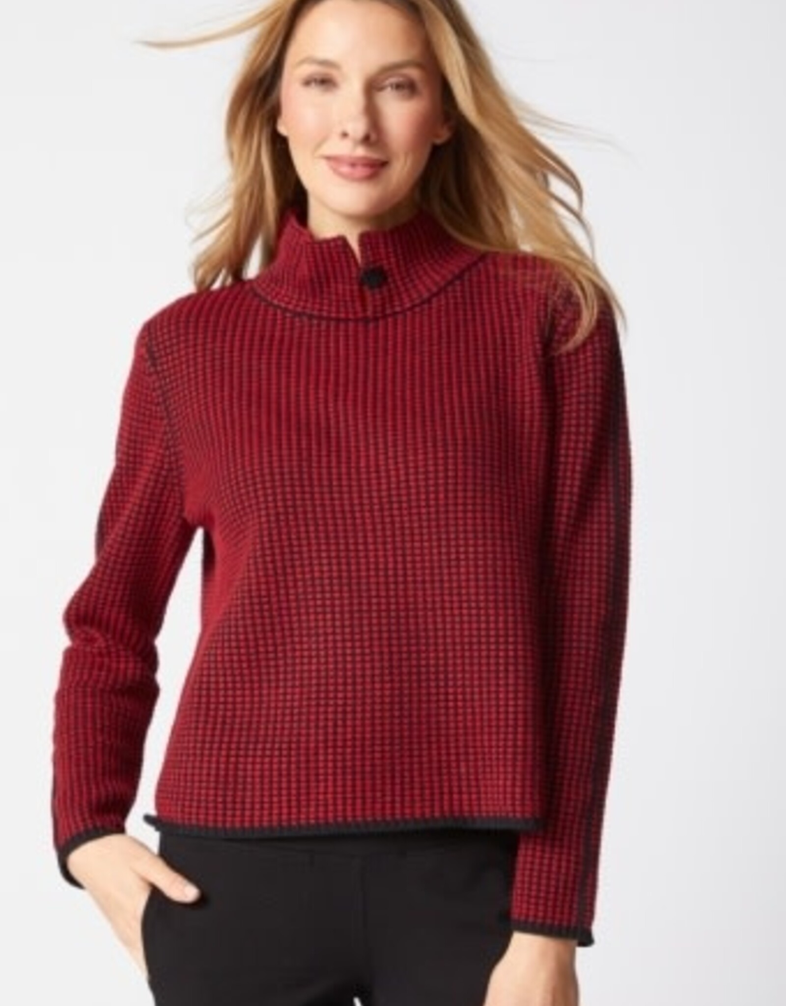 Habitat Clothes to Live In NIGHT & DAY BUTTON COLLAR PULLOVER F25H