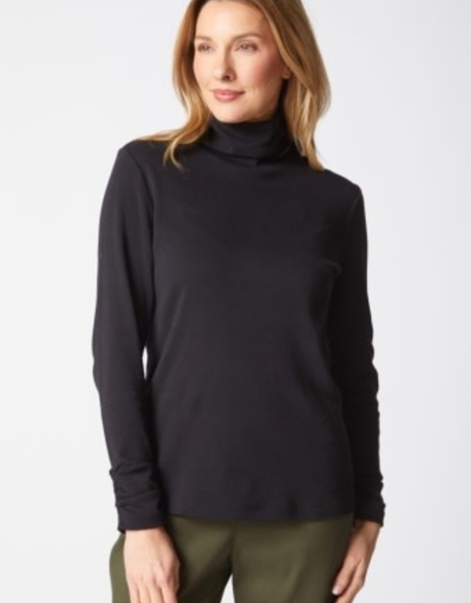 Habitat Clothes to Live In COZY RIB SLD RUCHED TURTLENECK F25H