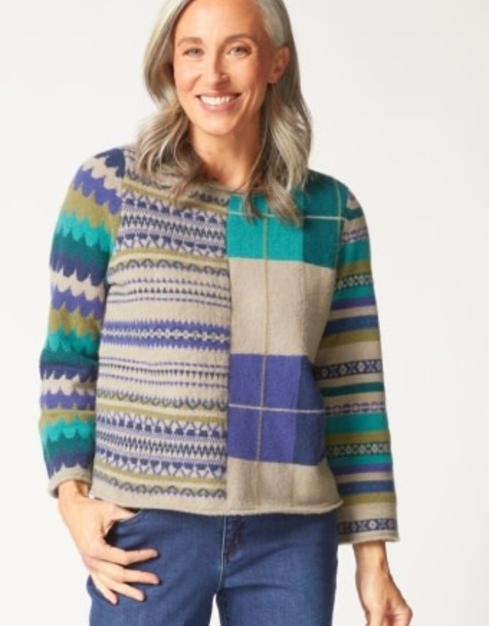 Habitat Clothes to Live In WINTER WHIMSY MIXED PATTERN PULLOVER F25H
