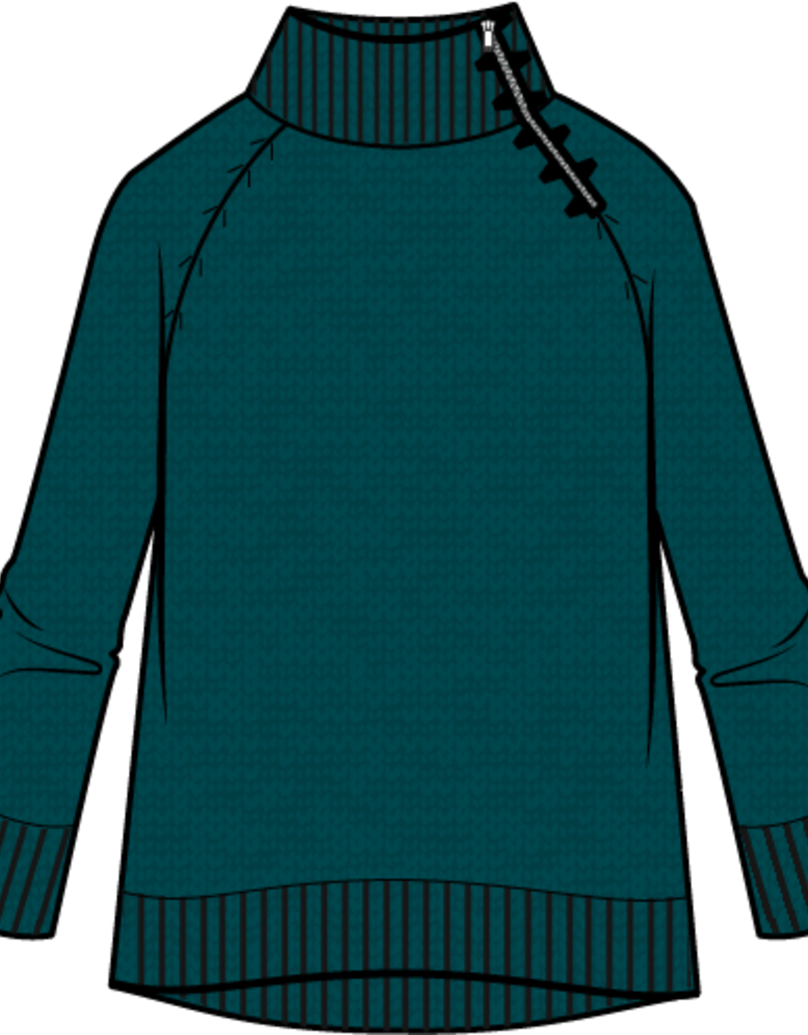 Habitat Clothes to Live In HARVEST TWEED ZIP NECK SWEATER F25H