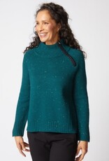 Habitat Clothes to Live In HARVEST TWEED ZIP NECK SWEATER F25H