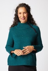 Habitat Clothes to Live In HARVEST TWEED ZIP NECK SWEATER F25H