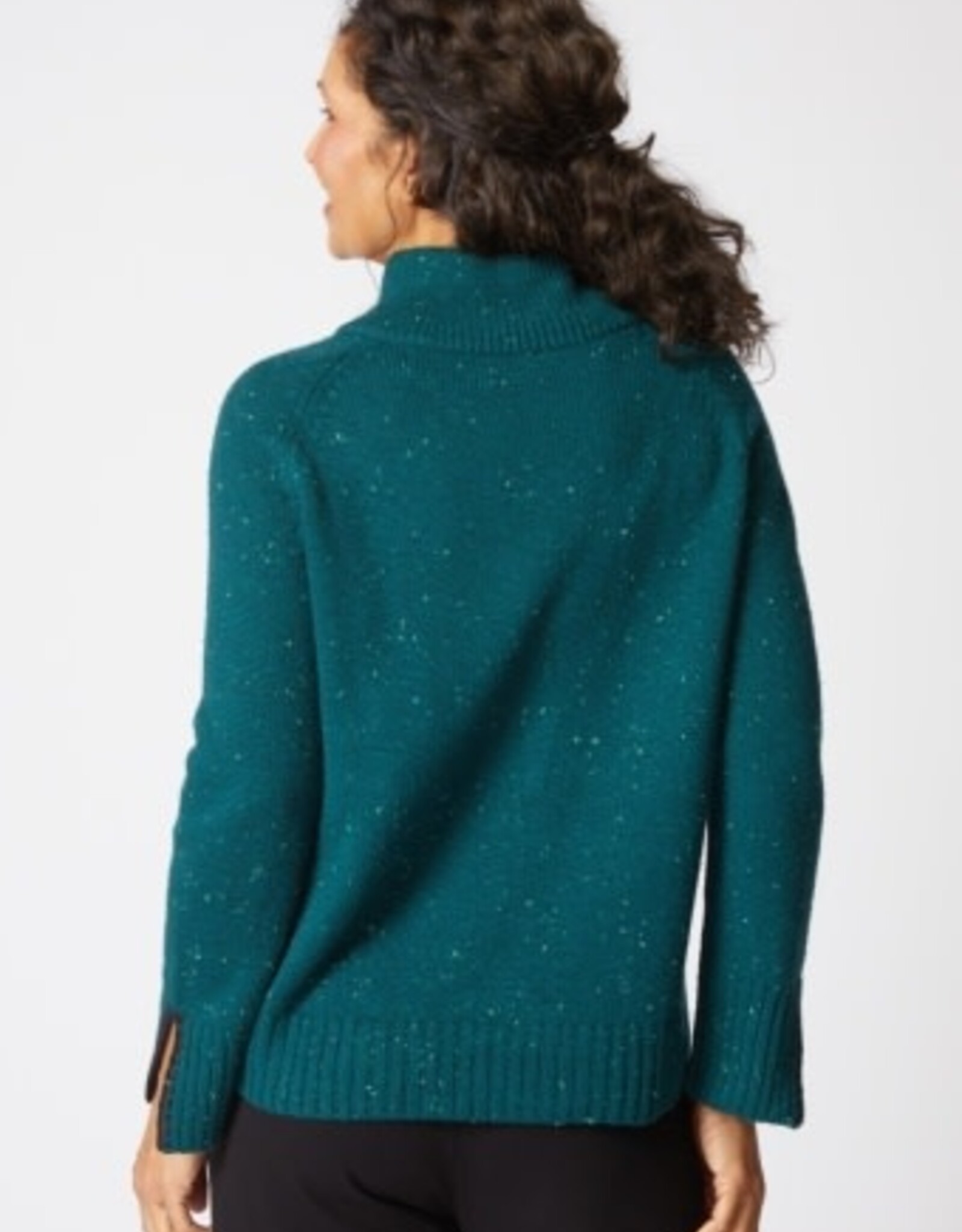 Habitat Clothes to Live In HARVEST TWEED ZIP NECK SWEATER F25H