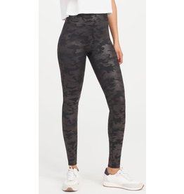 Spanx SPANX Matte Black Faux Leather Camo Legging