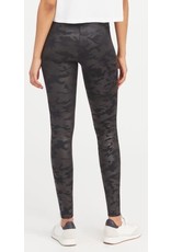 Spanx SPANX Matte Black Faux Leather Camo Legging