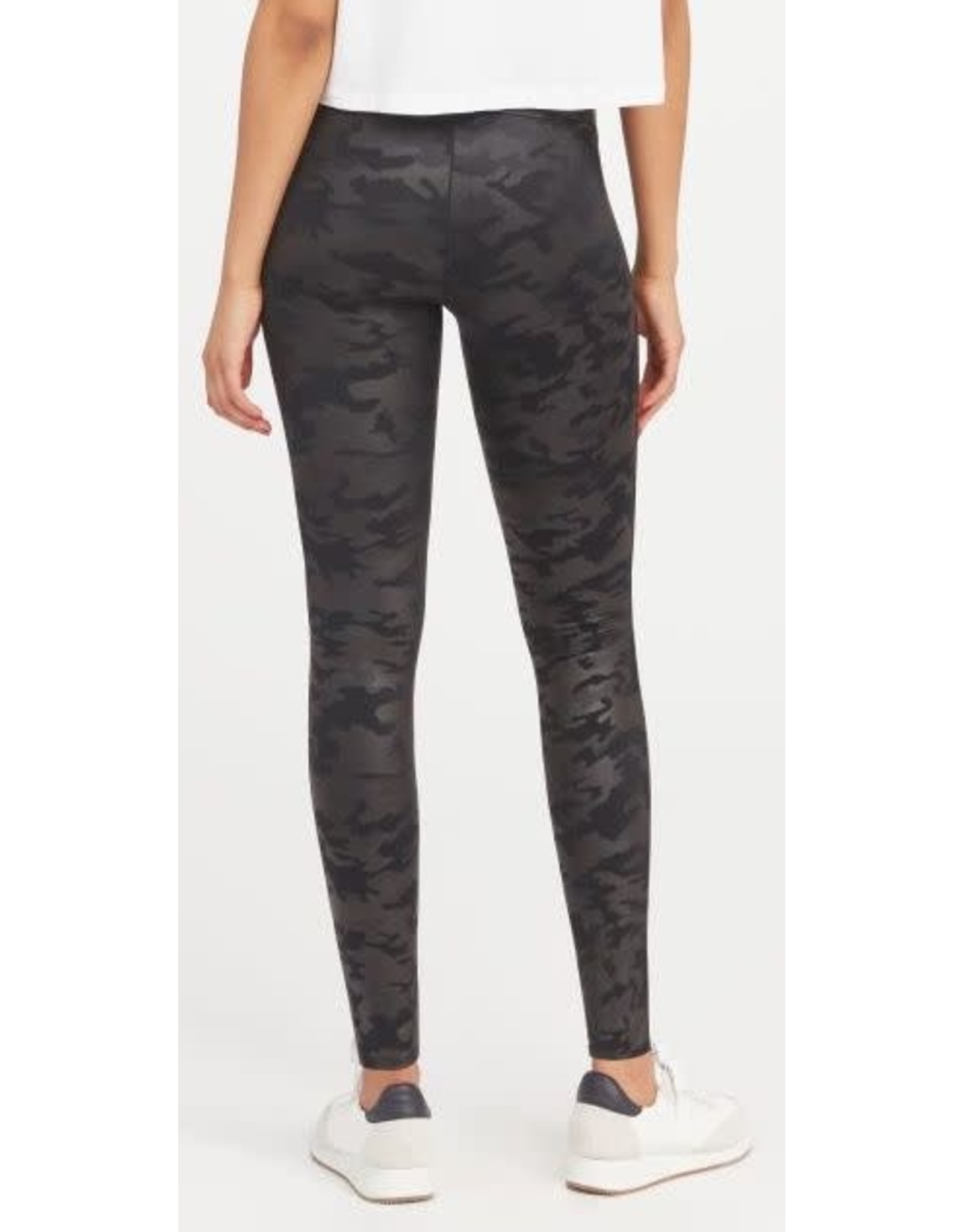 Spanx SPANX Matte Black Faux Leather Camo Legging