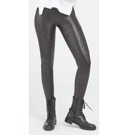 Spanx Very Black Faux Leather Motto Leggings
