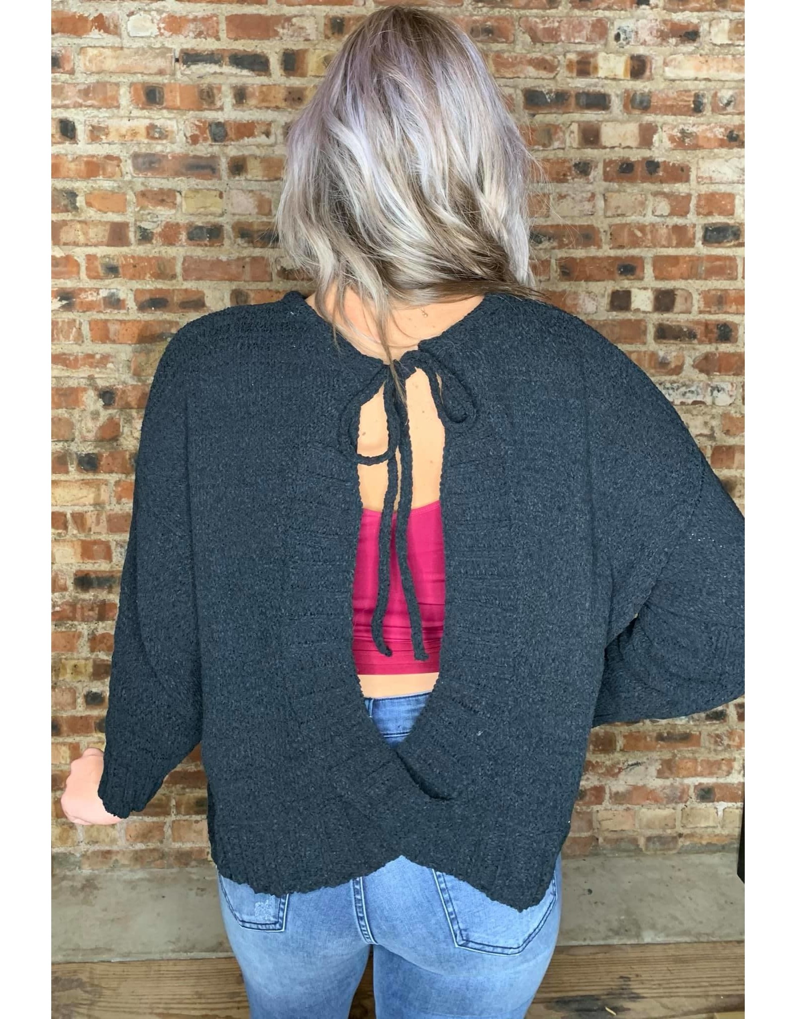 Serena Long Sleeve Open Back Sweater