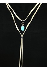 J. Forks 2 Strand  Leather Bolo with Turquoise Drop
