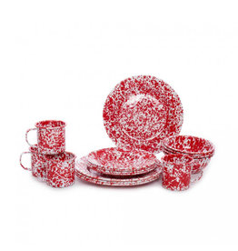 Red Marble Splatter 16-piece Dinnerware Set