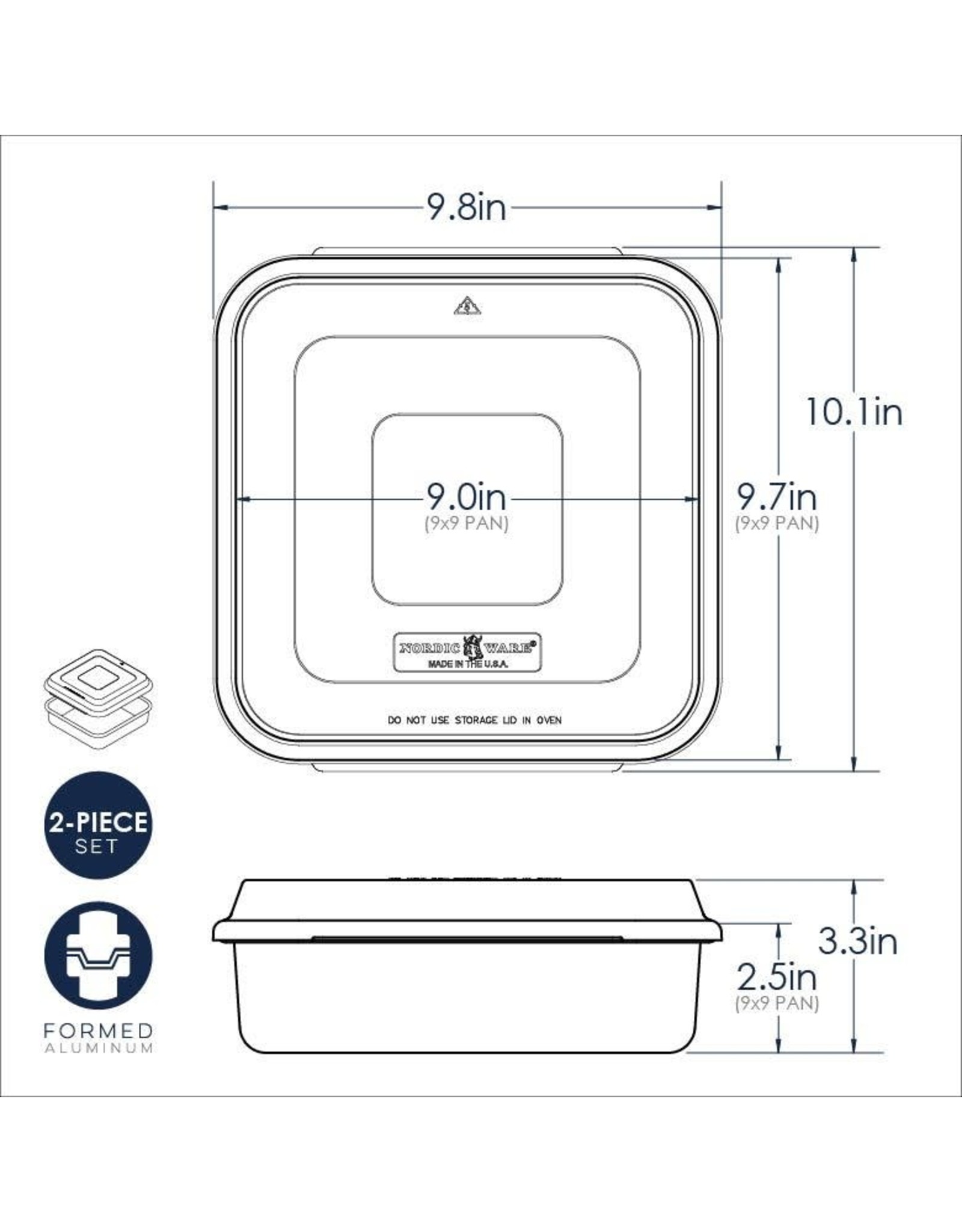 Nordic Ware Nordic Ware 9" Square Cake Pan With Lid