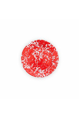 Enamelware 8" Flat Salad Plate Splatterware Red Enamelware 8" Flat Salad Plate Splatterware Red